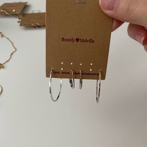 Brandy Melville hoop earrings set